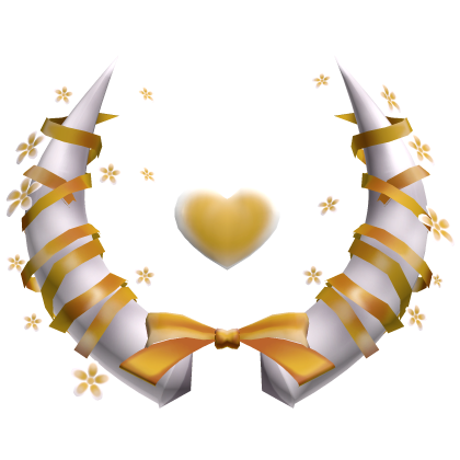Gold Heart Flower Horns Cute Angel Aura