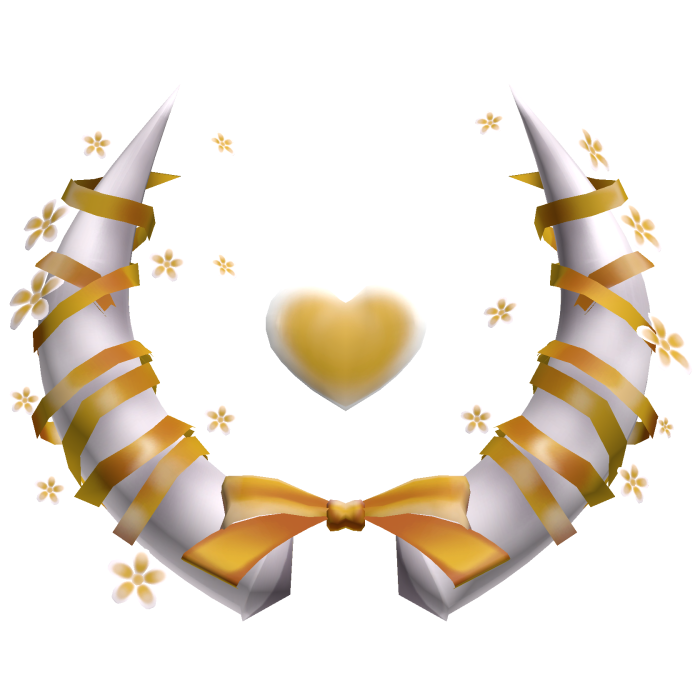 Gold Heart Flower Horns Cute Angel Aura