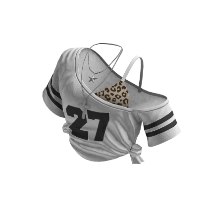 Y2K Leopard Layered Crop Top (White) thumbnail
