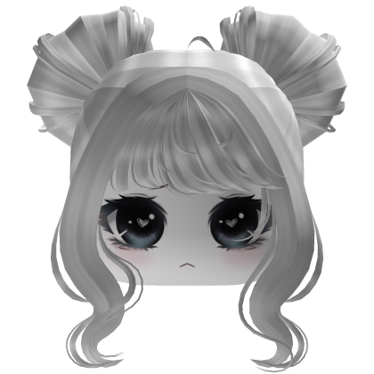 White Twin Buns Hair with Face Girl Roblox item