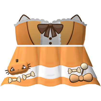 ♡ kawaii halloween kitty pumpkin dress w/ bone bow