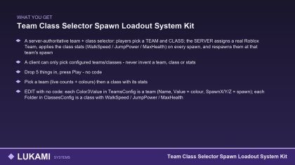 Team Class Selector Spawn Loadout System Kit preview 3