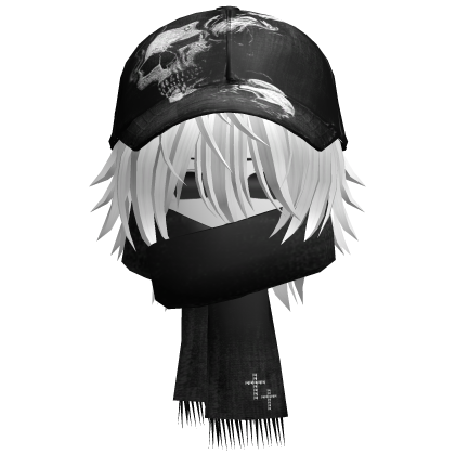 moe boy with emo skull hat + scarf