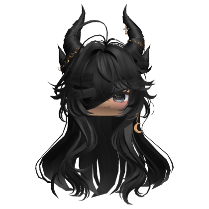 Horned Anime Demon Wolfcut (Sky Blue)