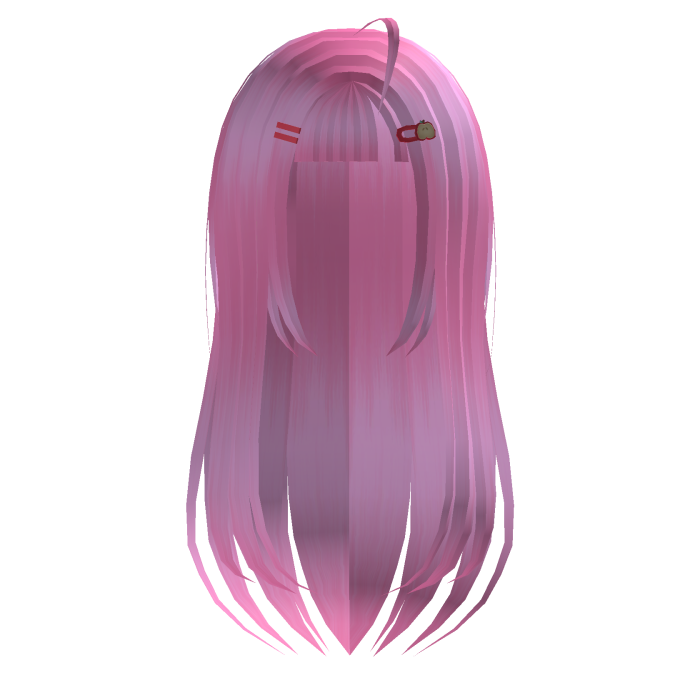 igari twee apple hairclip pink long hair
