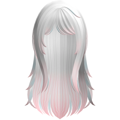 white pink wispy moe long layered hair