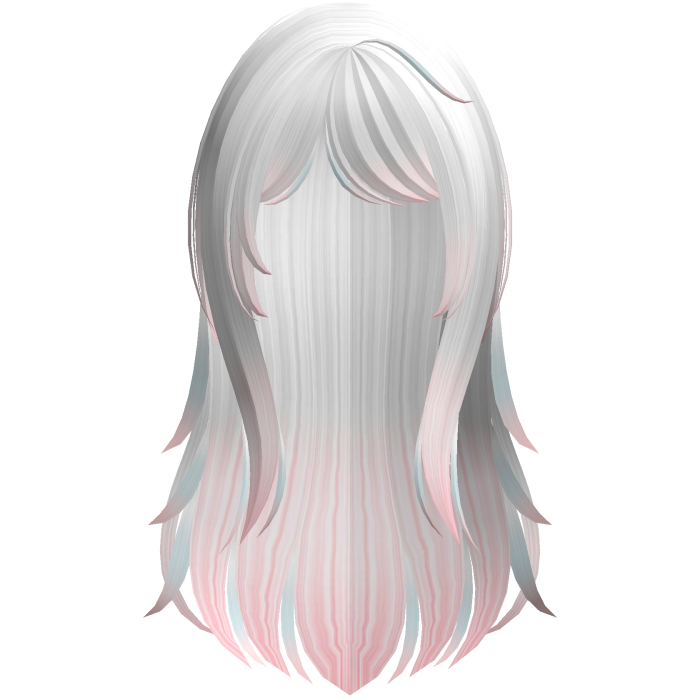 white pink wispy moe long layered hair
