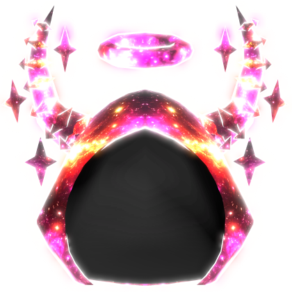 Glowing Red Galaxy Demon Hood