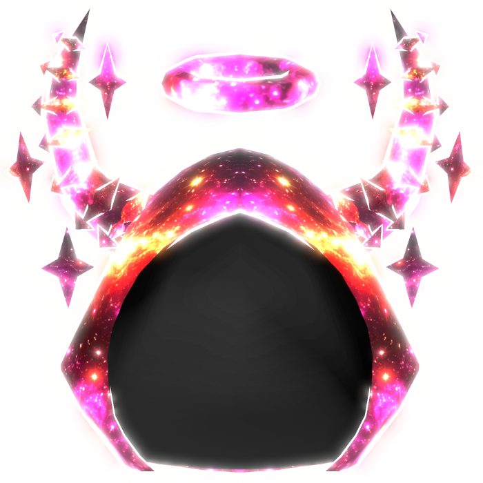 Glowing Red Galaxy Demon Hood