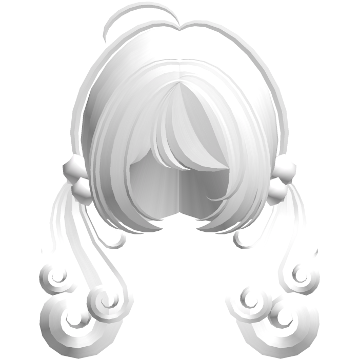 cute swirly curly tiny pigtails white