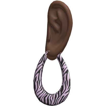 Purple Zebra 2000s Teardrop Earrings Ears