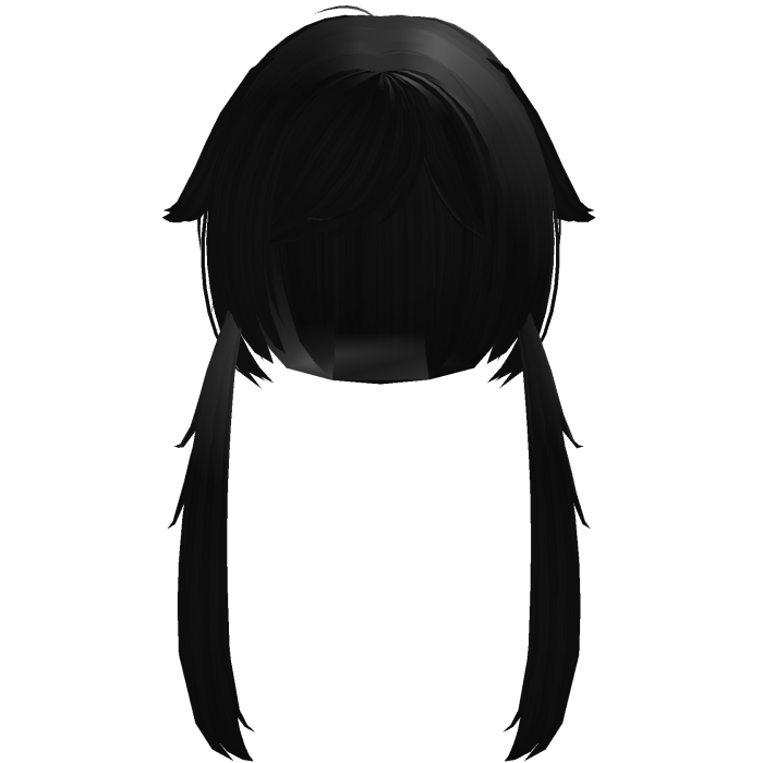 fluffy low jirai pigtails in black