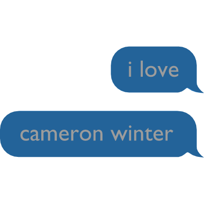 I LOVE CAMERON WINTER TEXT BUBBLE