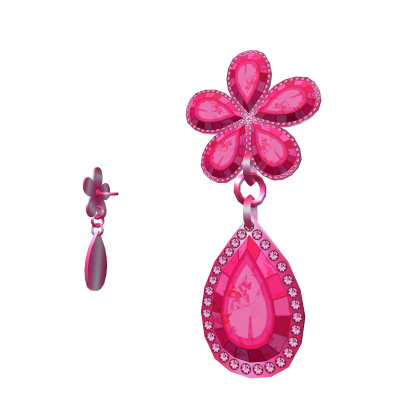 Pink Floral Gem Earrings