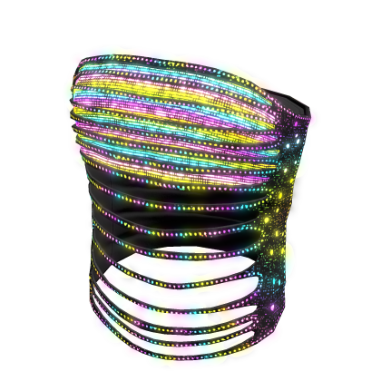 [EMISSIVE] Y2K Bling Ripped Layered Top Rainbow