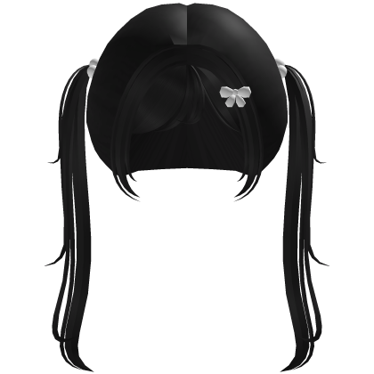 ♡︎ ꒰ kawaii bobble pigtails in black ა Roblox item