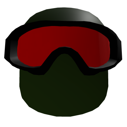 Green Tactical Ski Mask With Red Goggles