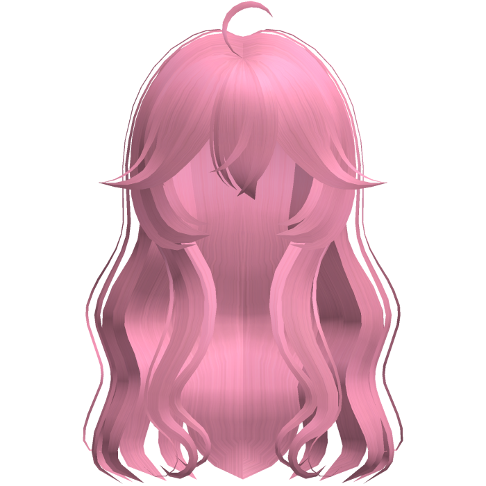 pink long wavy wispy cute shoujo hair