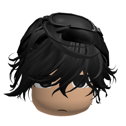 [🎁 FREE] Messy Emo Black Hair W/ Cap thumbnail