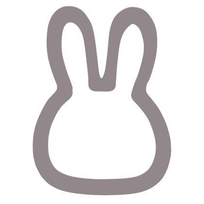 bunny sticker in baby pink