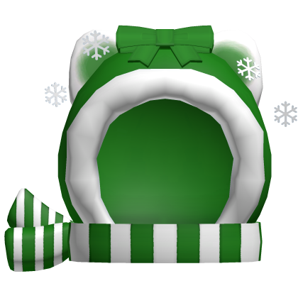cute christmas cozy winter kitty hood in green