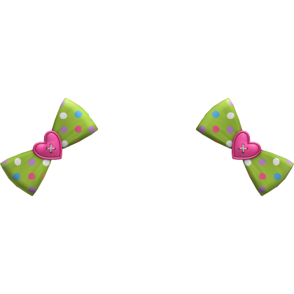 (23) Lime/Hot Pink Polka Bows Roblox item