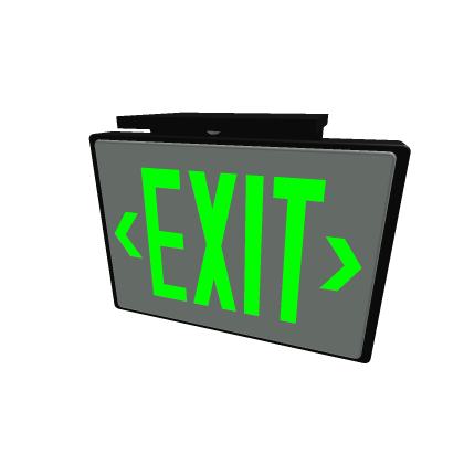 Exit Sign Green Mounted on wall