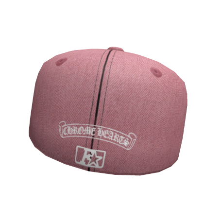 Backward Pink Chrome LA Fitted Hat Roblox item