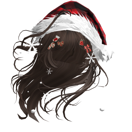 Lush Windy Hair w/Santa Hat (Brown)