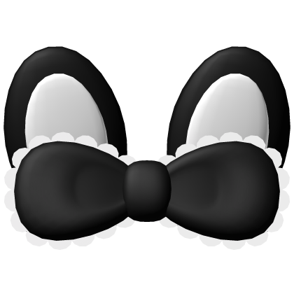 cute little bunny ears w JUMBO bow in black