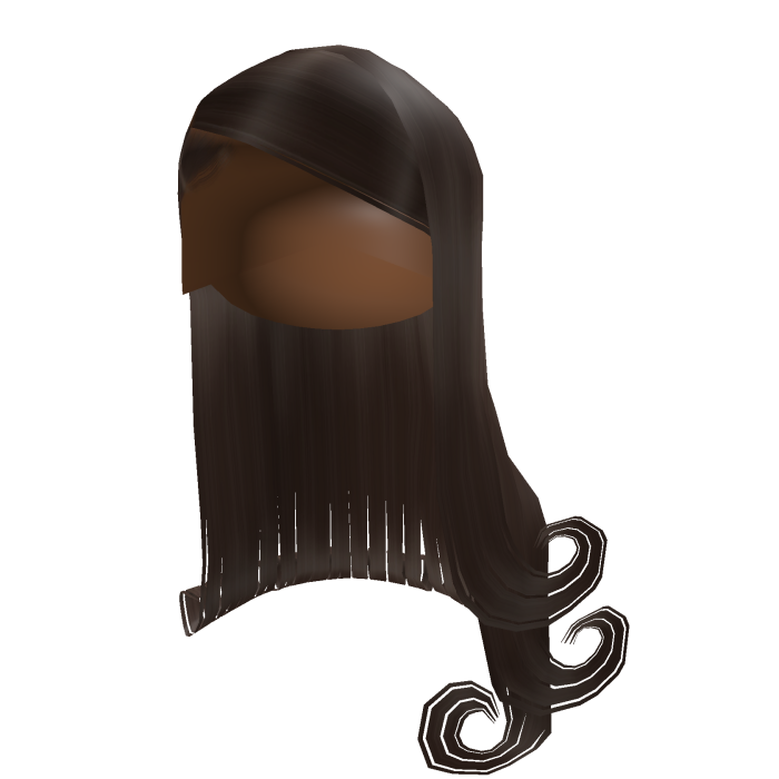 ♡ side swooped long midnight curlys (brown)