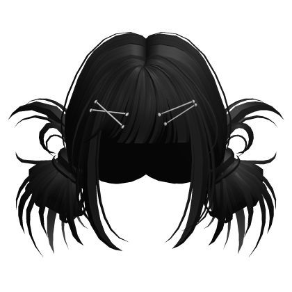 Black Messy Low Buns w/ Metal Clips thumbnail