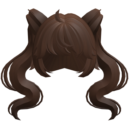 flowy magical girl swirly ponytails brown