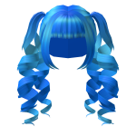 Blue Anime Drill Pigtails