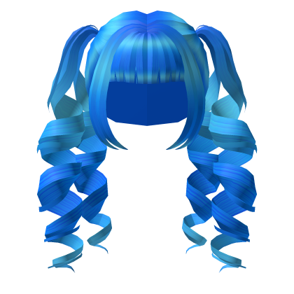 Blue Anime Drill Pigtails