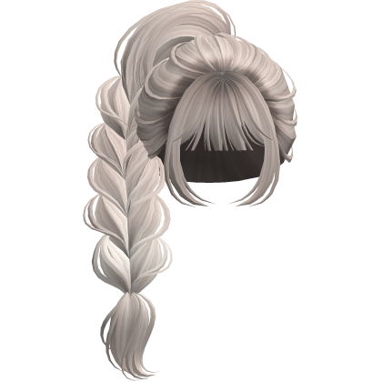 Braided Anime Princess Ponytail Silver