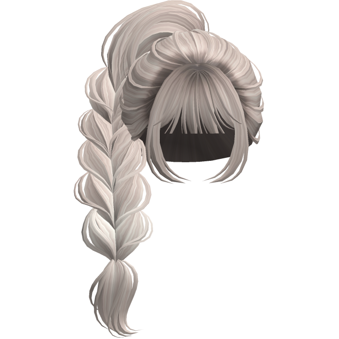 Braided Anime Princess Ponytail Silver