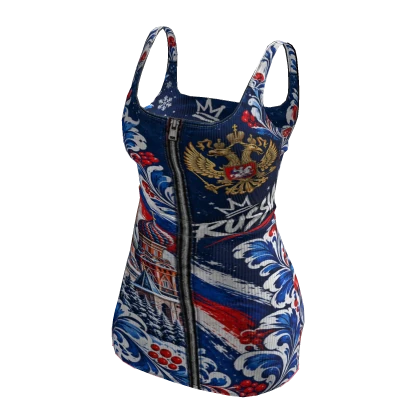 Russia Heritage Y2K Zip-Up Dress Roblox item render