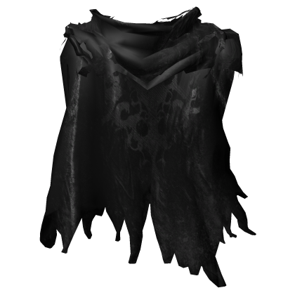 Black Trendy Emo Grunge Ripped Cape