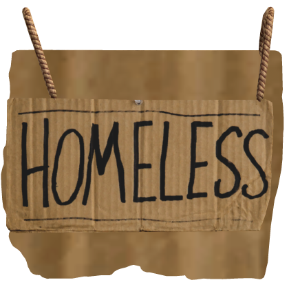 Homeless Cardboard Sign Two Side