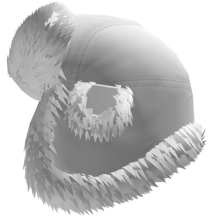 white cute fluffy ushanka winter hat
