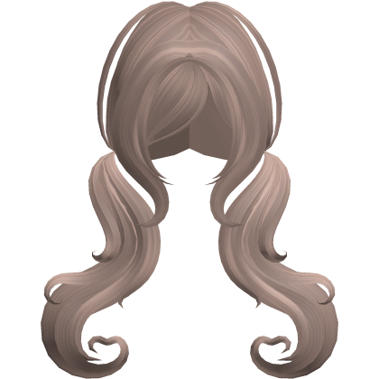 cutesy swirly soft wavy pigtails in milktea
