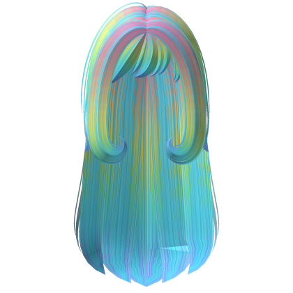 Messy y2k long rainbow hair Roblox item