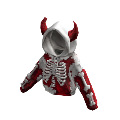 ORNA | Y2K Red Bone Demon Horn Hoodie UGC Kalcer