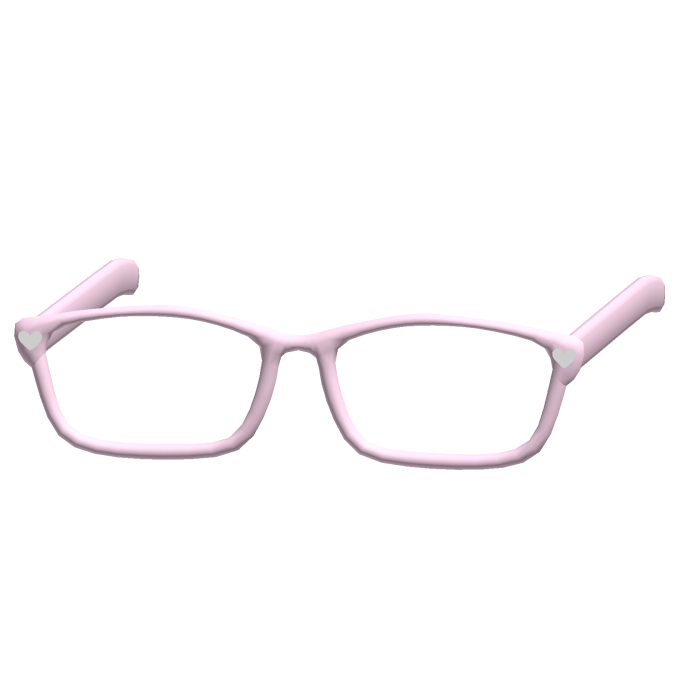 cutecore moe low heart oversized glasses pink