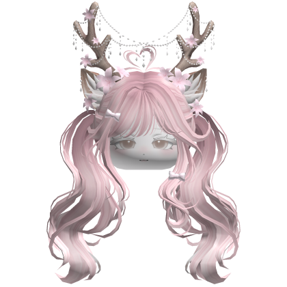 Ethereal Christmas Fairy Fawn Pigtails w/ Antlers