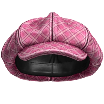 Hot Pink Plaid Pattern Newsboy Cap | Roblox Item - Rolimon's