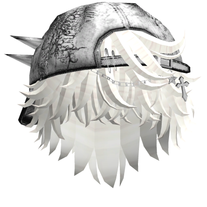 emo grunge streetwear boy hair in white (white) Roblox item