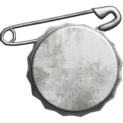 grunge white wasteland bottle cap safety pin badge