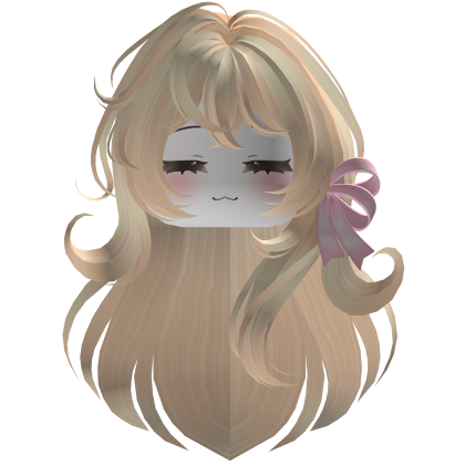 cute y2k fluffy beautiful pretty hair bow (Blonde) Roblox item